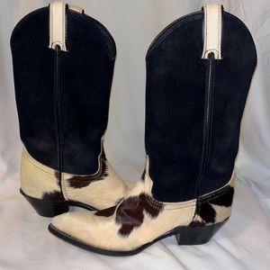 Vintage Calf Hair and Suede Cowgirl Western Boot